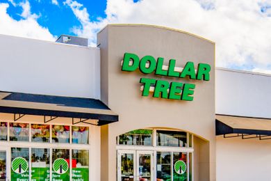 Dollar Tree store front with partly cloudy skies overhead