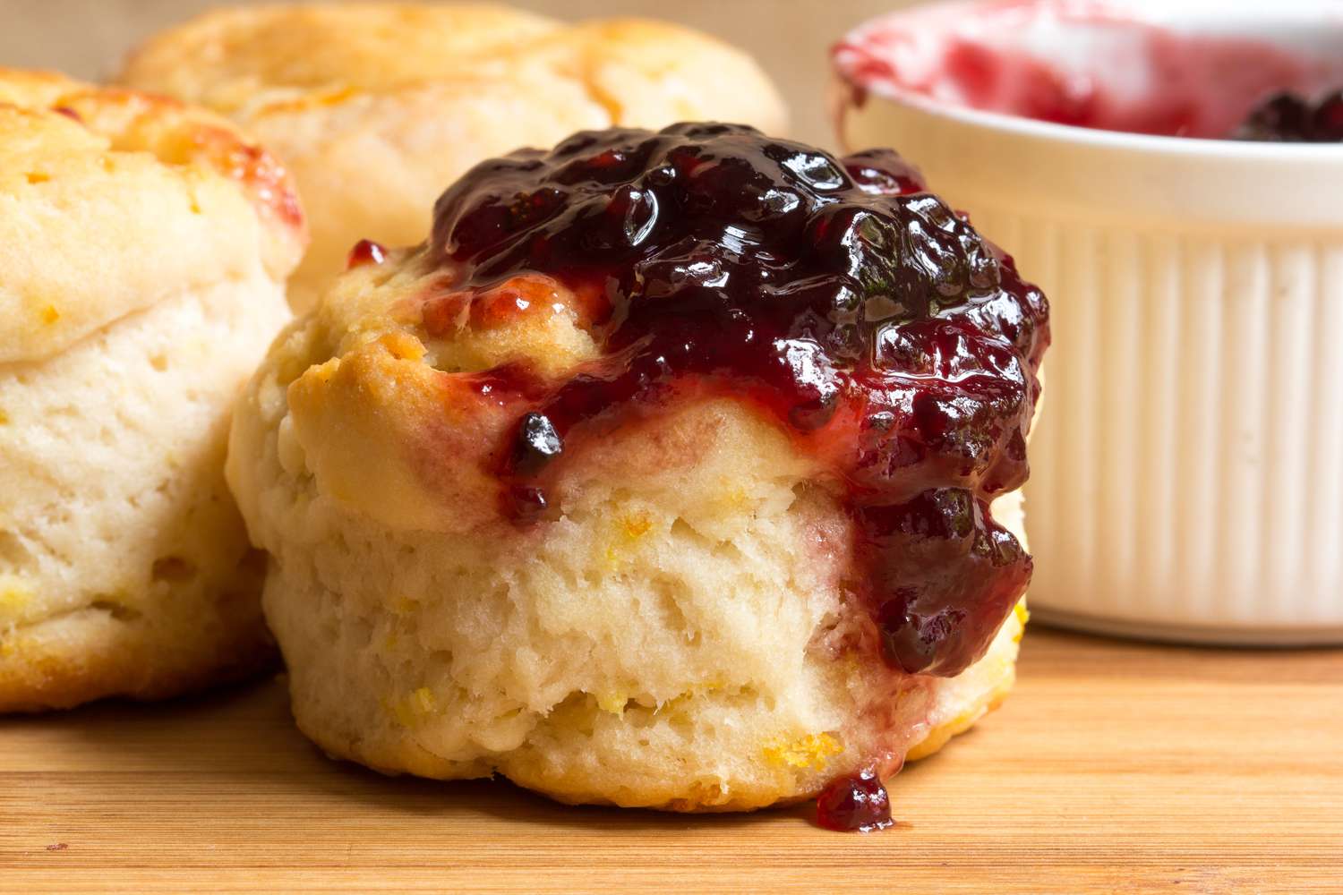 jam on a biscuit