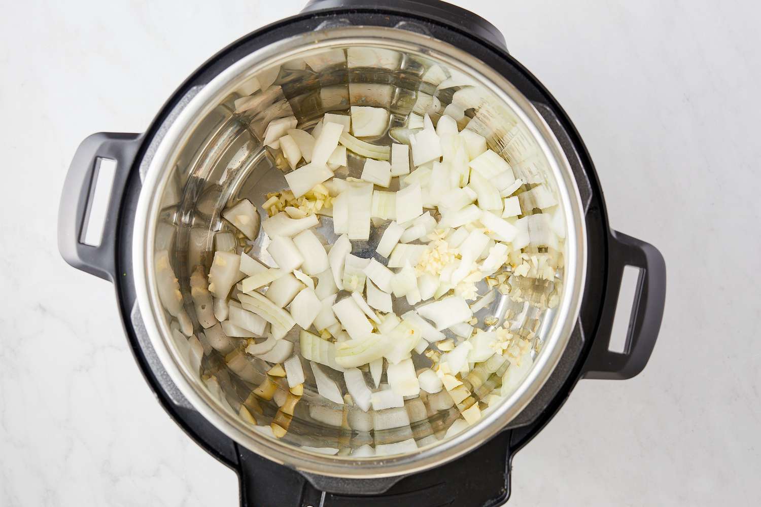 Garlic and Onions Sautéed in Instant Pot for Collard Greens Recipe