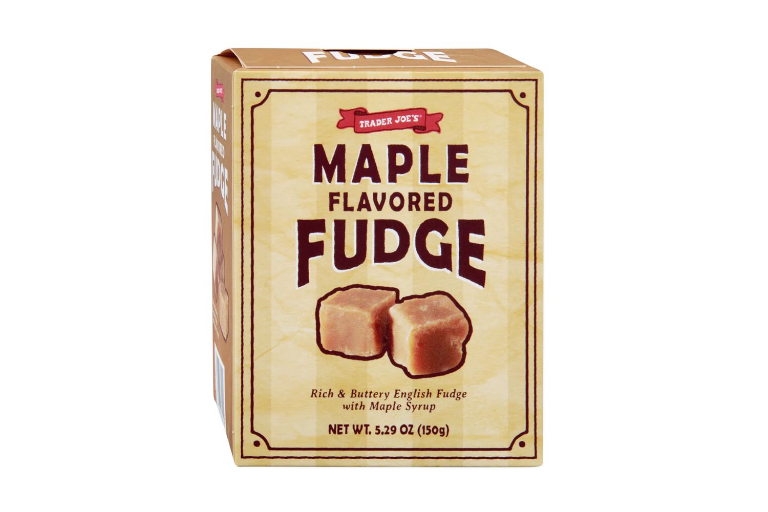 Box of maple flavored fudge