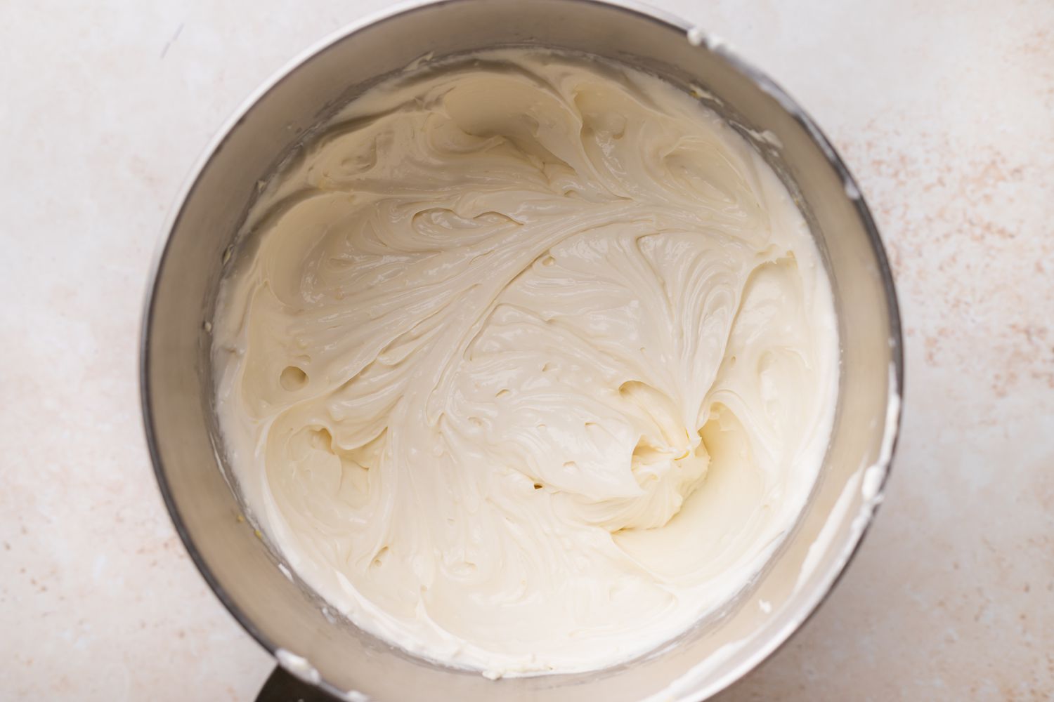 Beat cheesecake mixture.