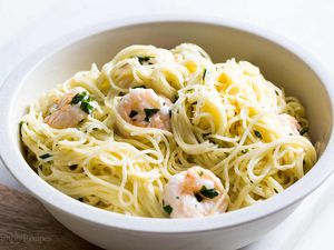 Angel Hair Pasta with Shrimp Parmesan Lemon Cream Sauce