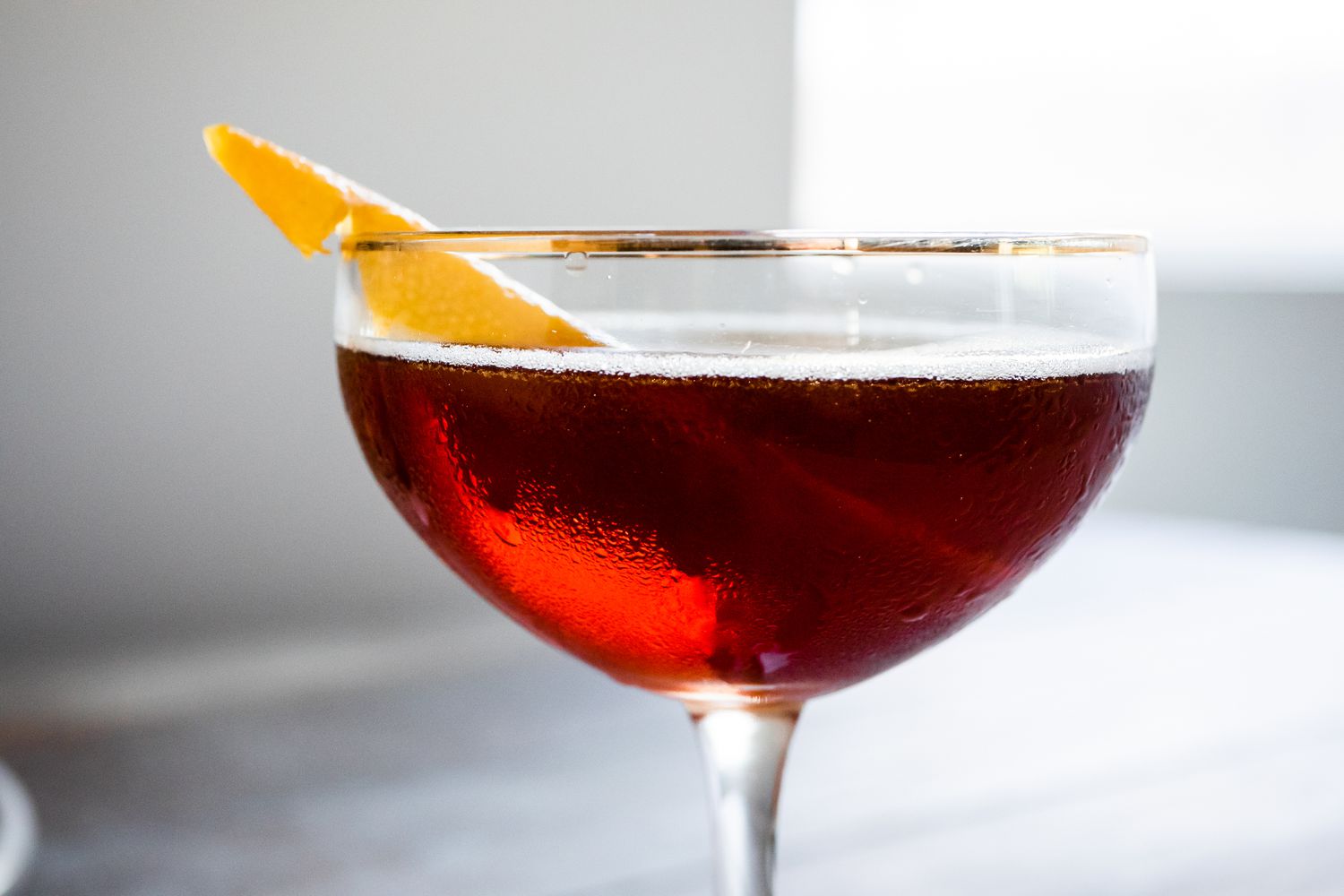 Toronto Cocktail Garnished with Lemon Zest