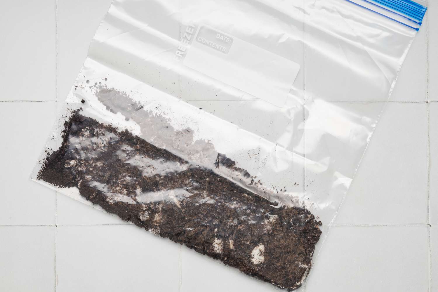 Oreo Cookie Crumbs in a Plastic Baggy for Oreo Ice Cream Cake Recipe 