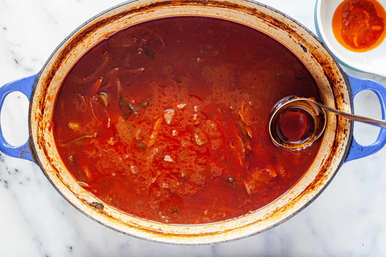 Ladle Used Remove Fat from Jewish Brisket Sauce