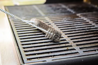 Grill Brush Used to Clean Gas Grill