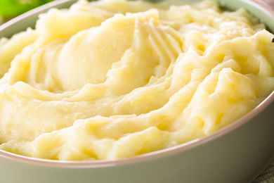Creamy mashed potatoes in a bowl
