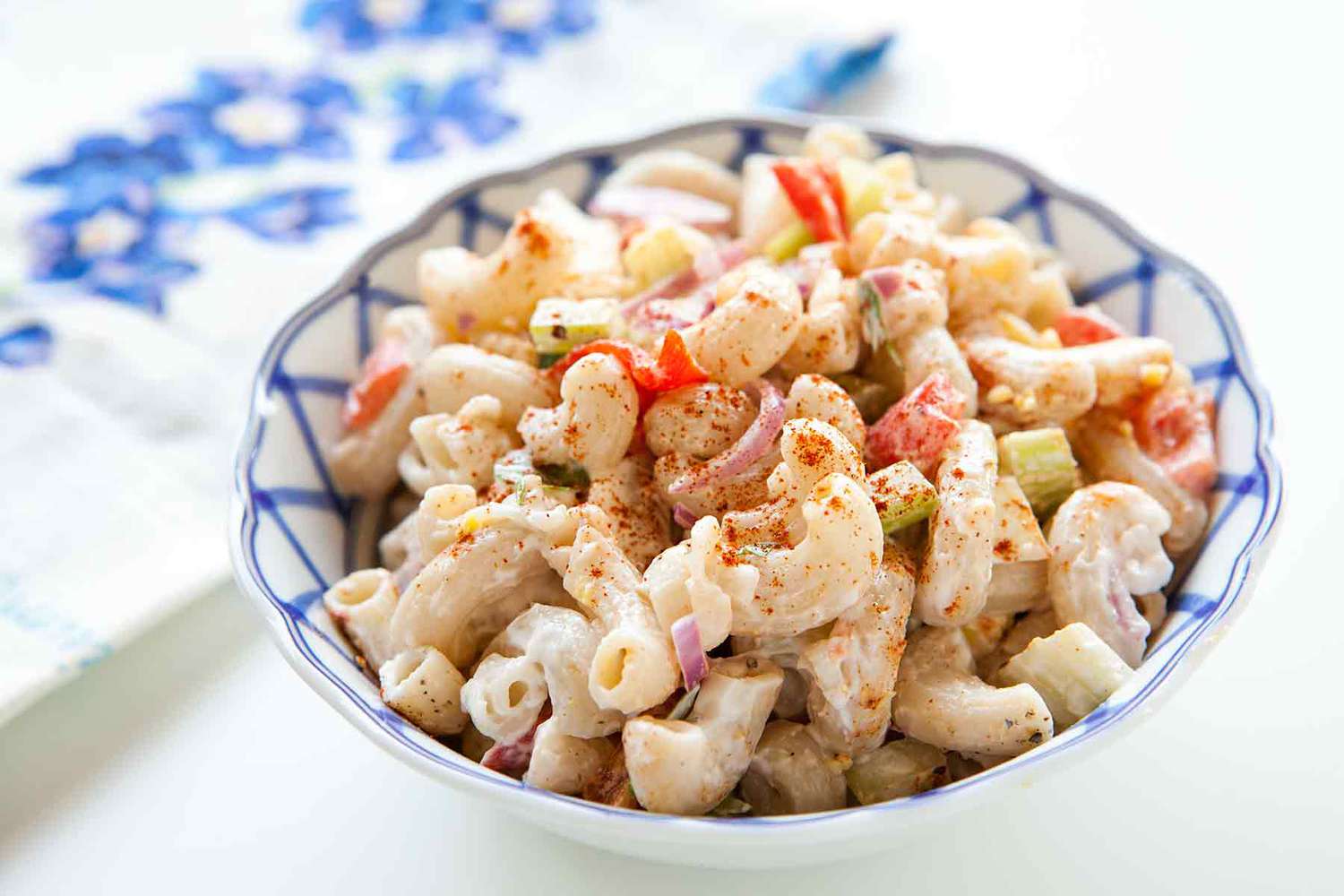Easy Macaroni Salad Recipe in a bowl for serving