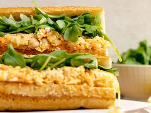 Closeup of a Chickpea Panini 