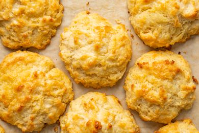 Drop biscuits on a piece of parchment
