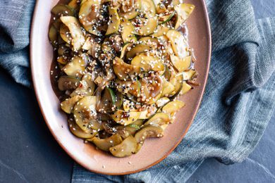 Zucchini Stir-Fry on a Platter
