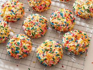 Cake Mix Cookies (3 Ingredients) on a cooling rack