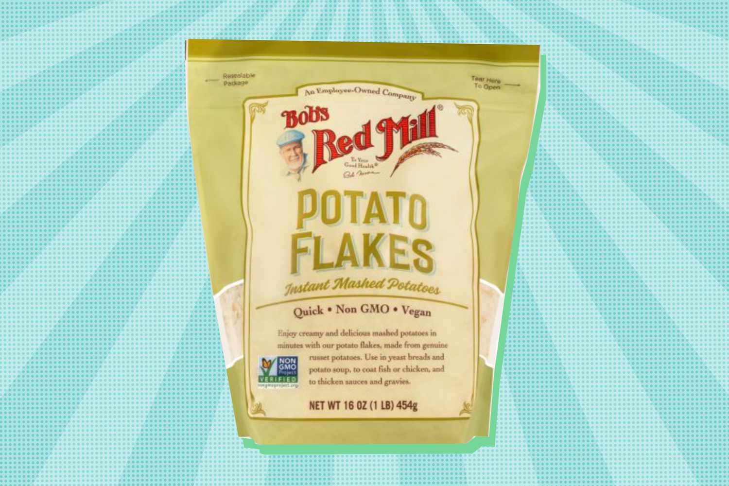A package of Bob's Red Mill potato flakes