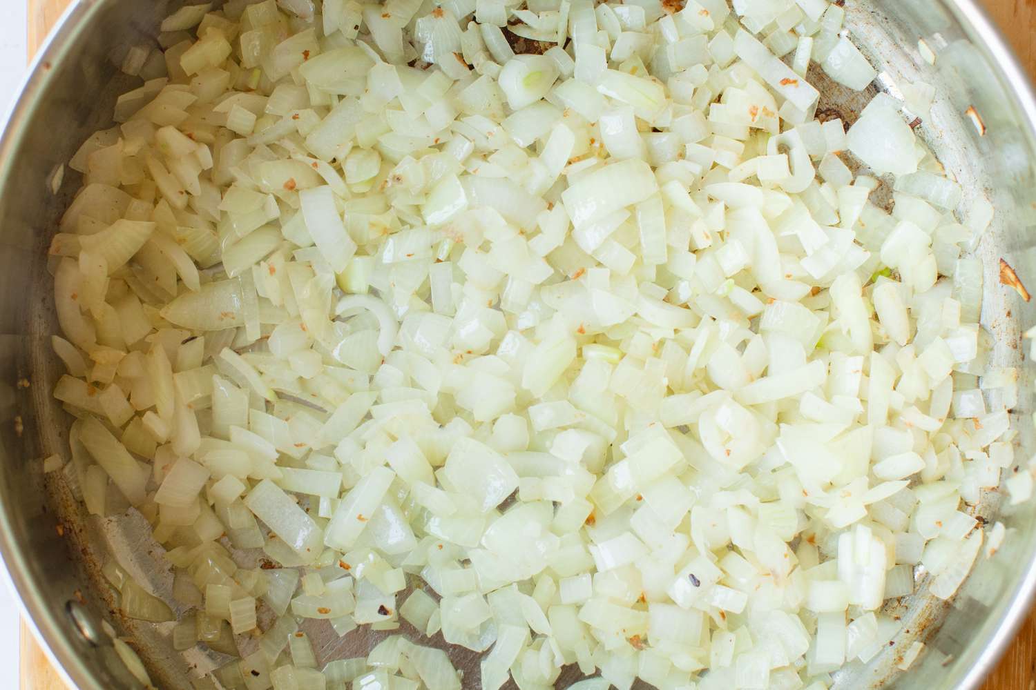 Pan of Onions for Noodle Zucchini Recipe
