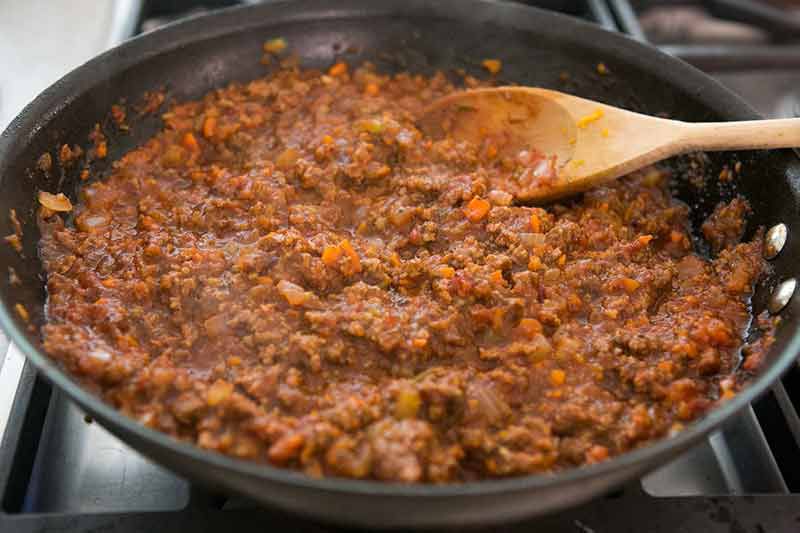 Sloppy Joes simmer the sloppy joes