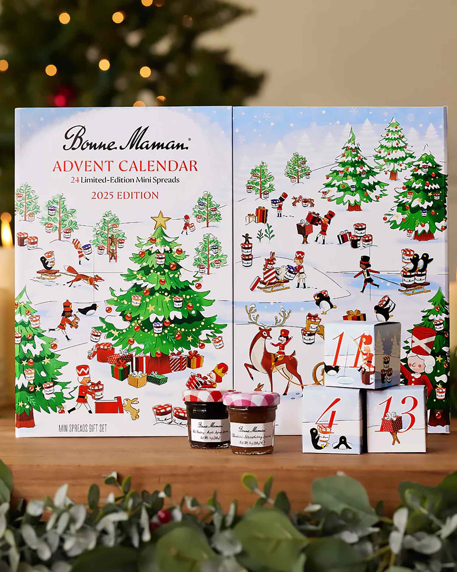 Bonne Maman advent calendar with miniature jars and holidaythemed design