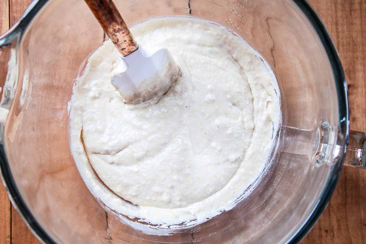 Belgian Waffles stir the batter to combine