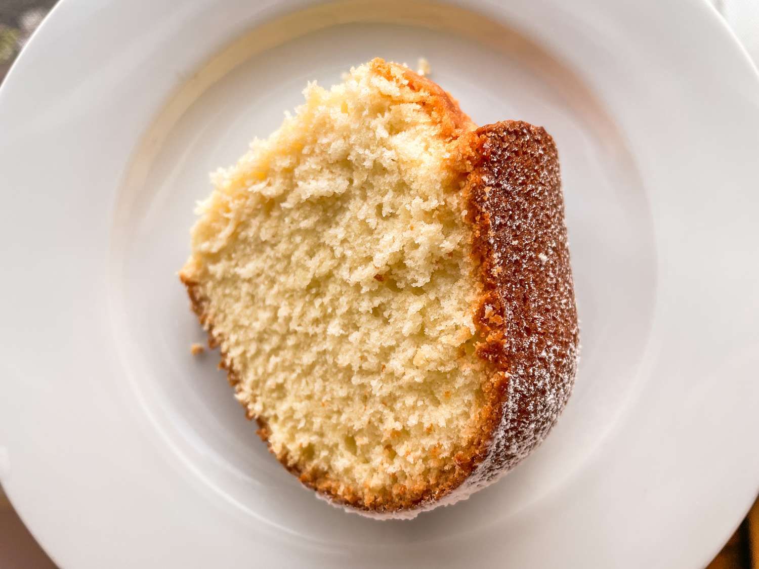 Slice of whipping cream cake