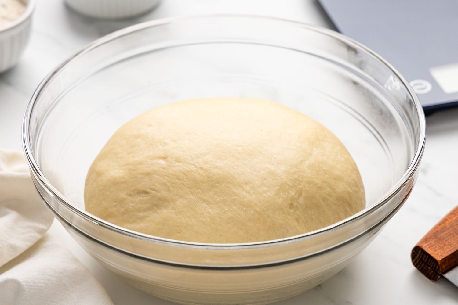 Dinner roll dough in bowl