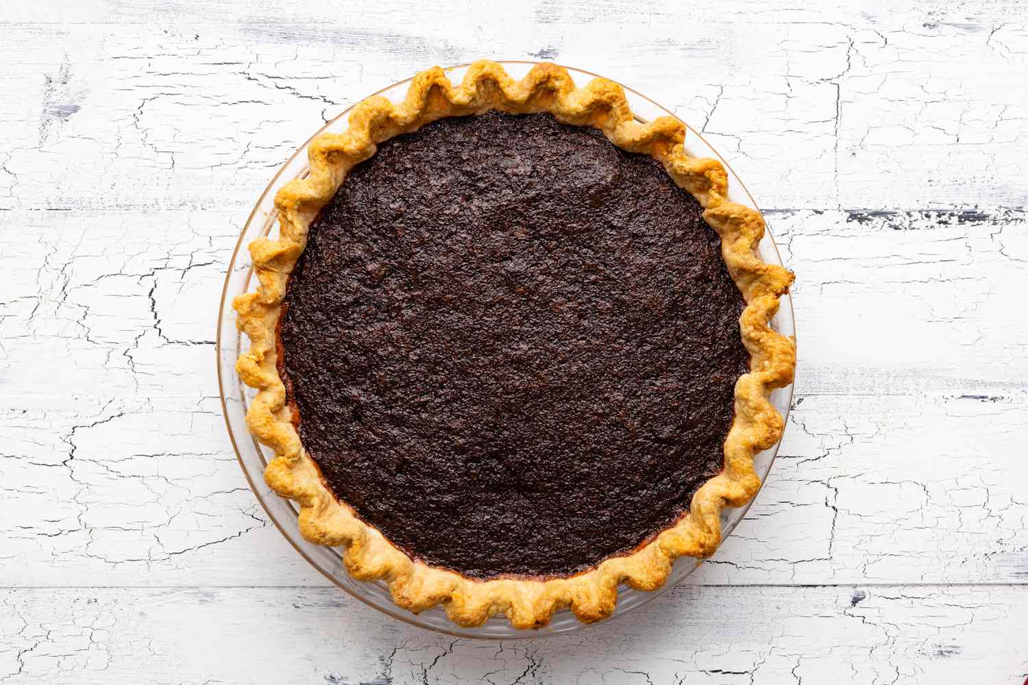 Baked Chocolate Chess Pie in a Pie Dish 