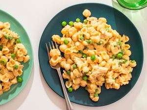 stovetop tuna noodle casserole on two plates