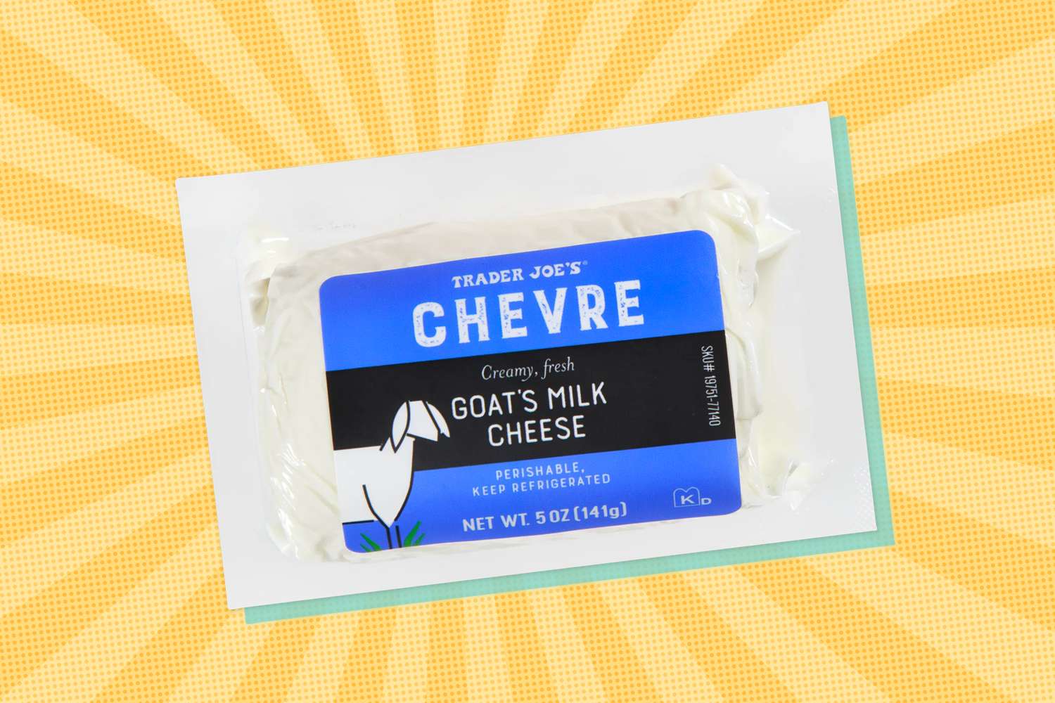 Package of Trader Joes Chevre Goats Milk Cheese