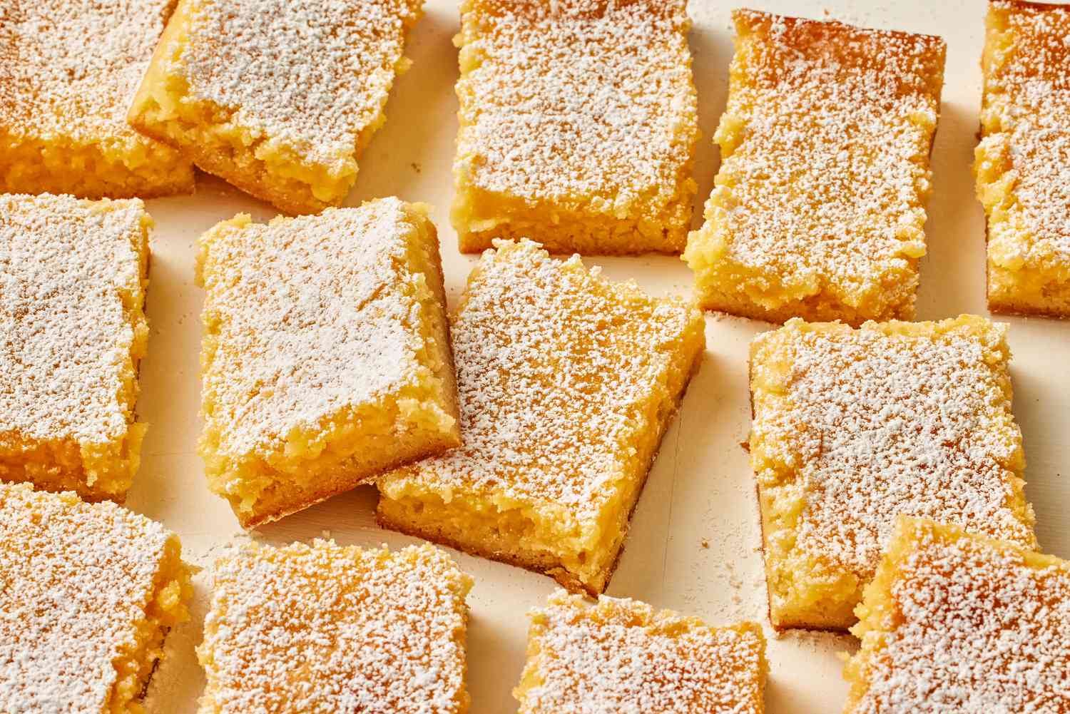 close up of Lemon Gooey Butter Cake slices