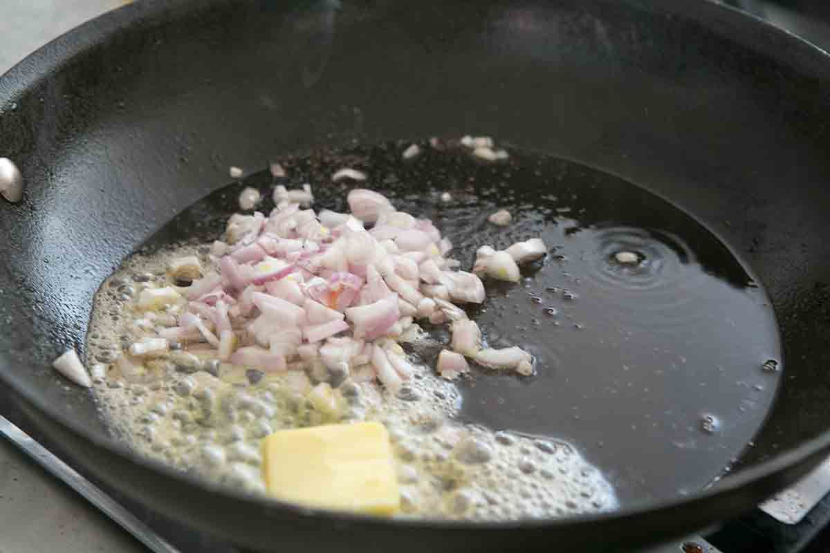 saute shallots ginger butter