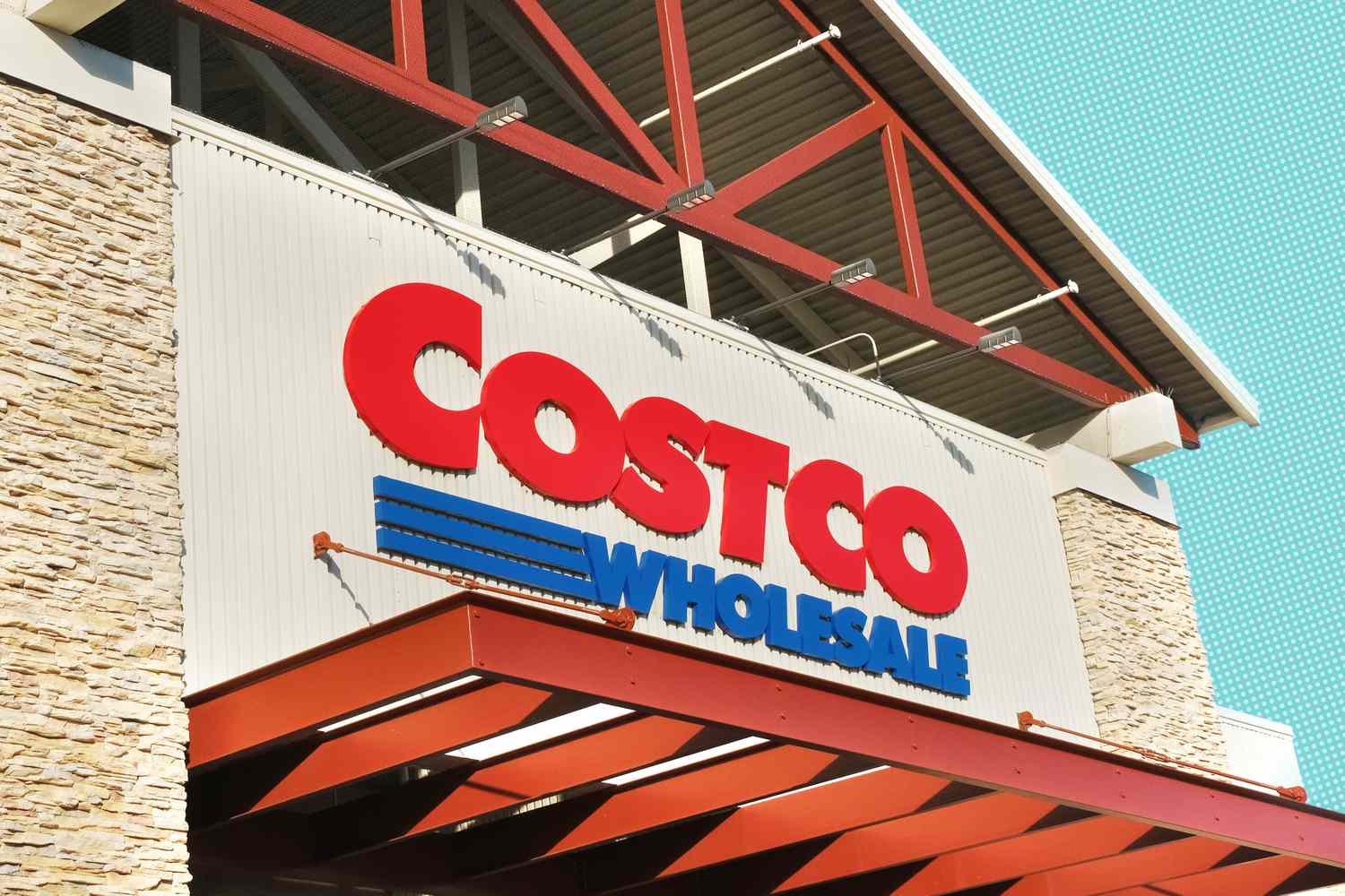 Exterior of a Costco Wholesale store with signage and building architecture visible