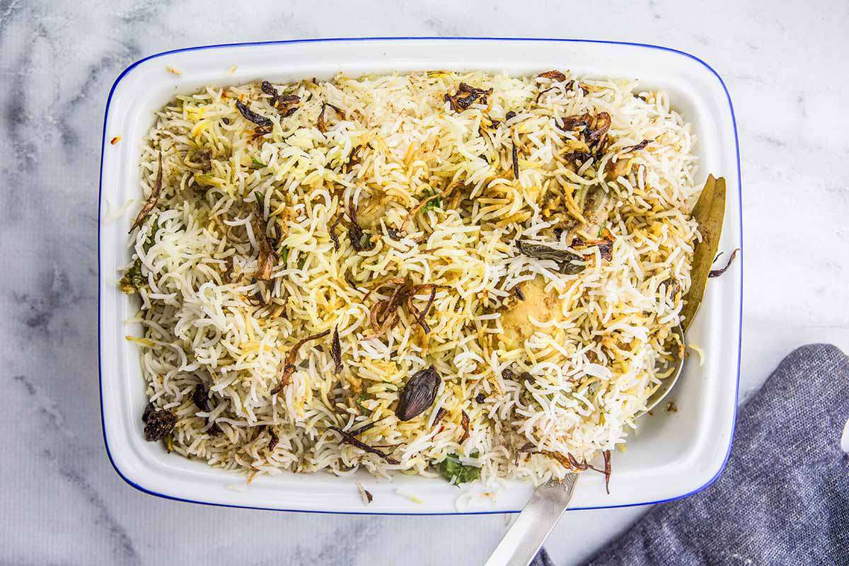 Indian Biryani with Chicken rest the biryani