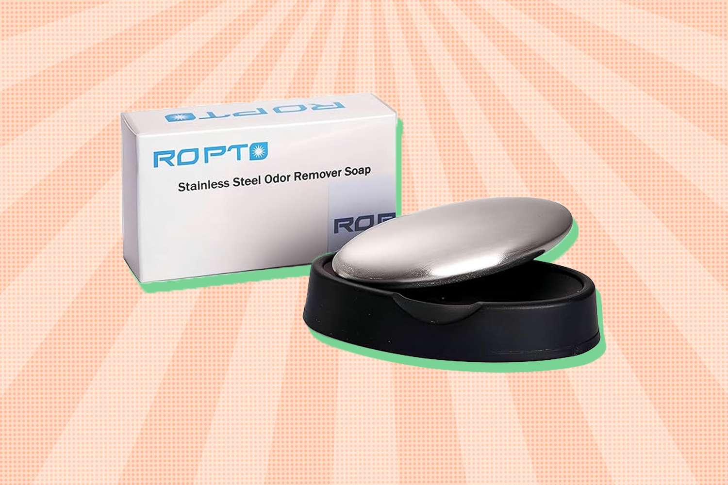 Stainless steel odor remover soap and packaging