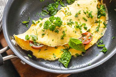 Easy homemade omelette recipe in a pan