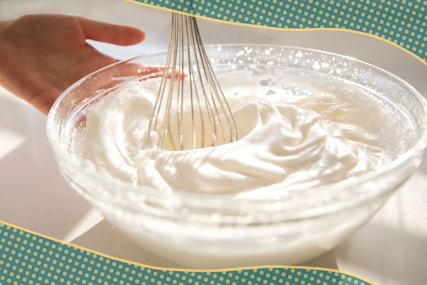 Whipped cream in a bowl