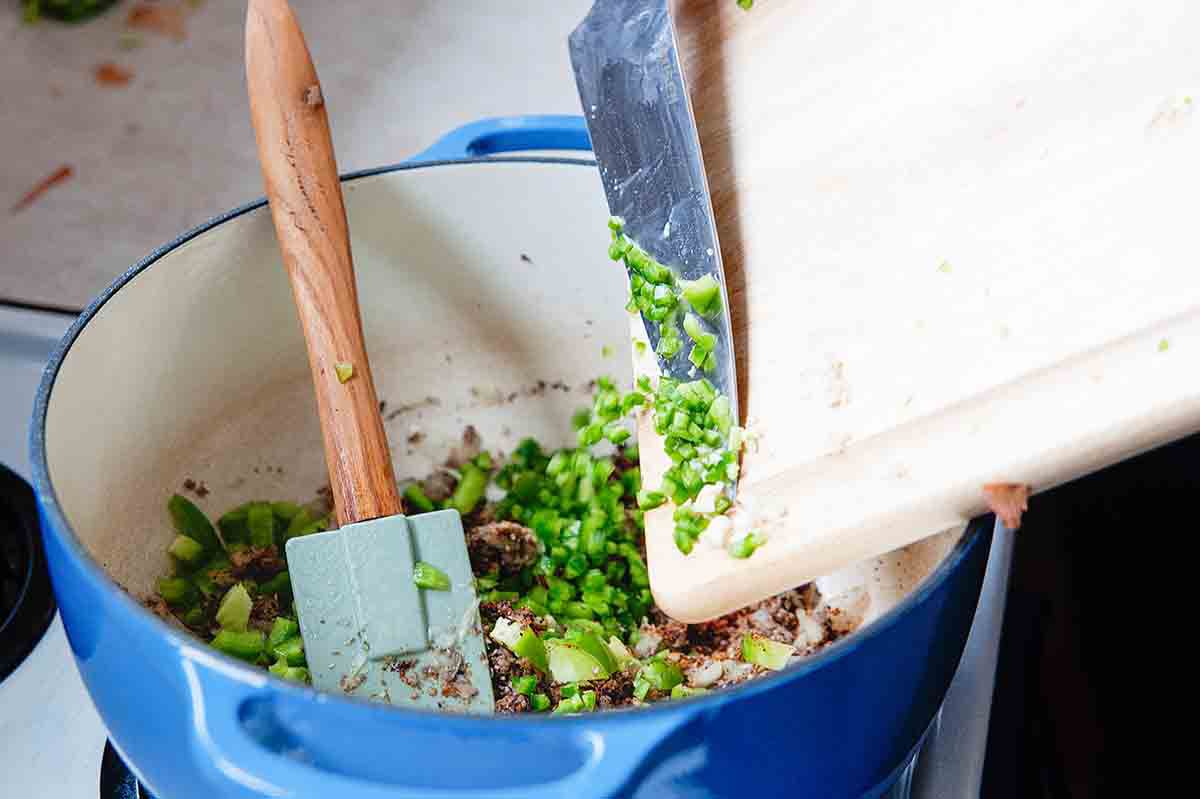 Best Vegan Chili add the peppers