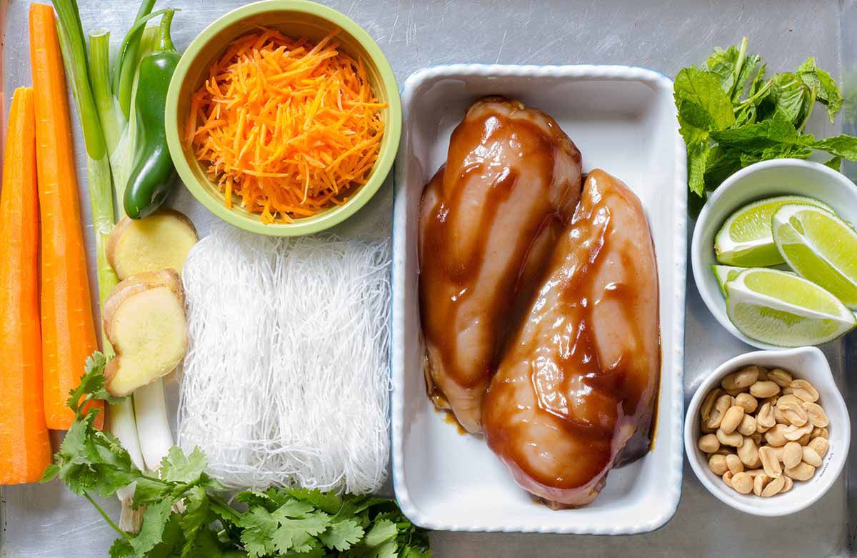 Vietnamese Noodle Bowls with Chicken