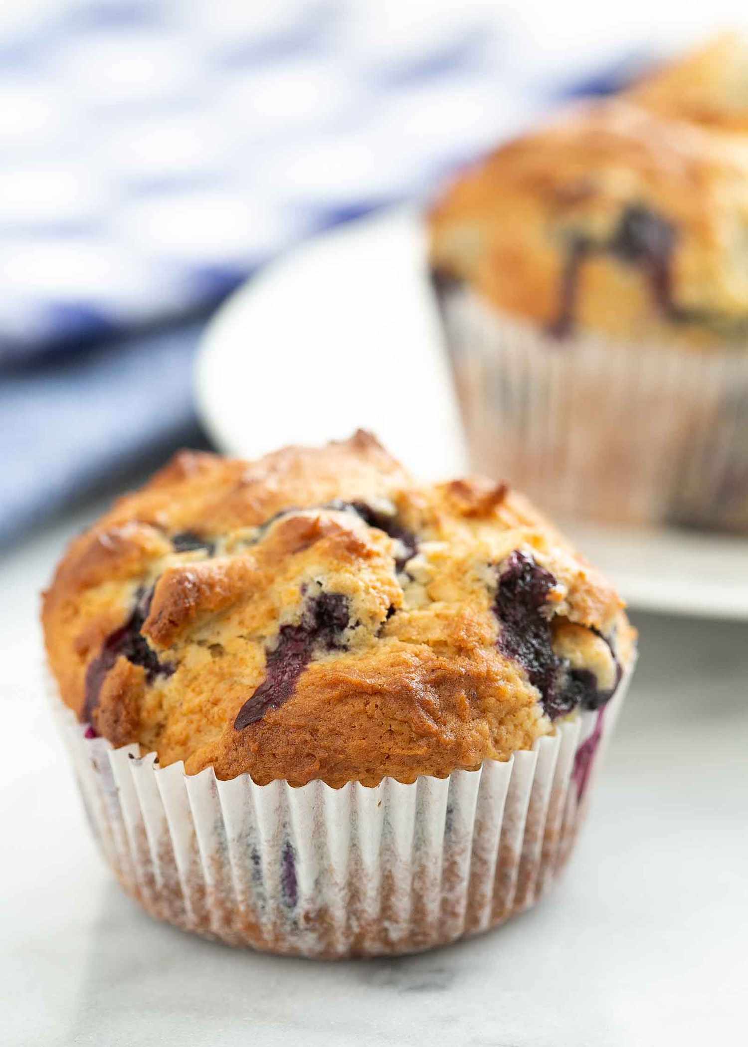 Easy Blueberry Muffins fresh from the oven