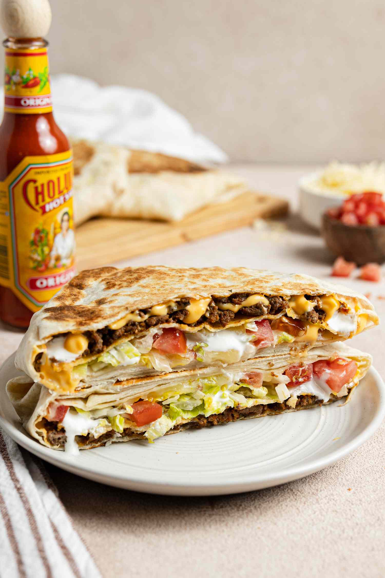 Cholula next to copycat crunchwrap supreme