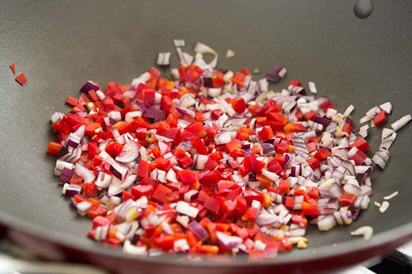 vegetables for salmon fried rice