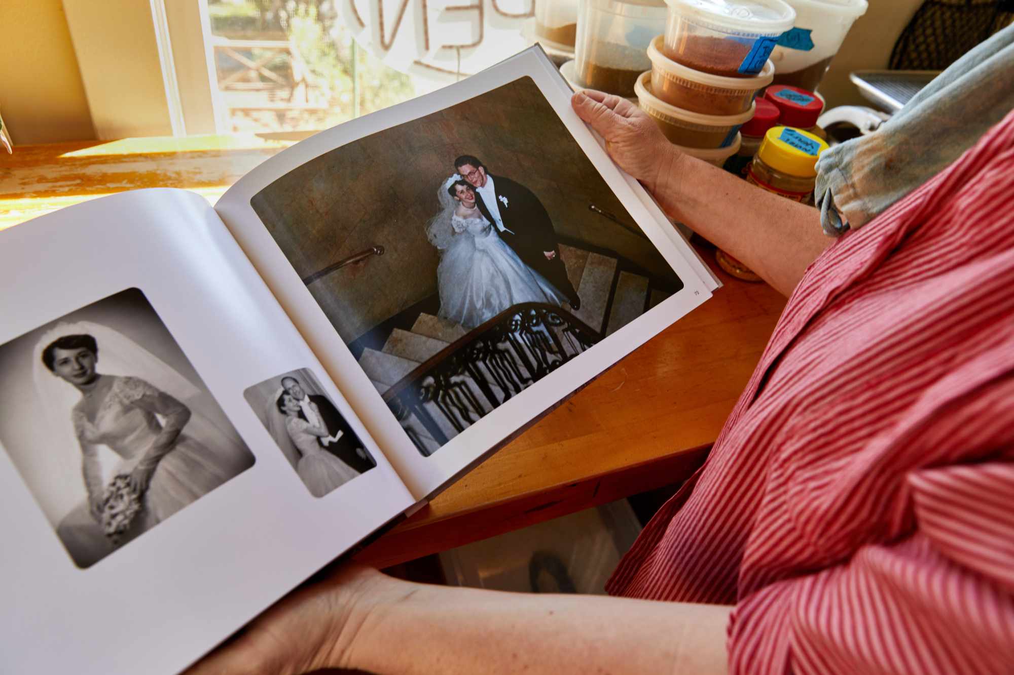 Zoe with a family picture album 