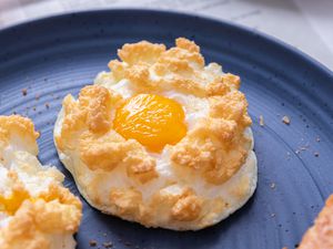 Cloud Eggs on a plate for breakfast