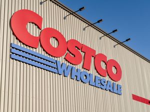 Costco Wholesale building sign with red and blue branding