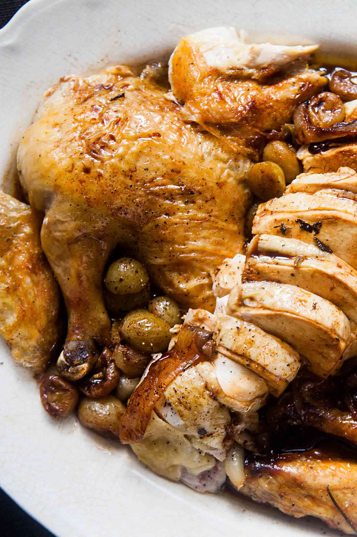 Roast Chicken with Grapes