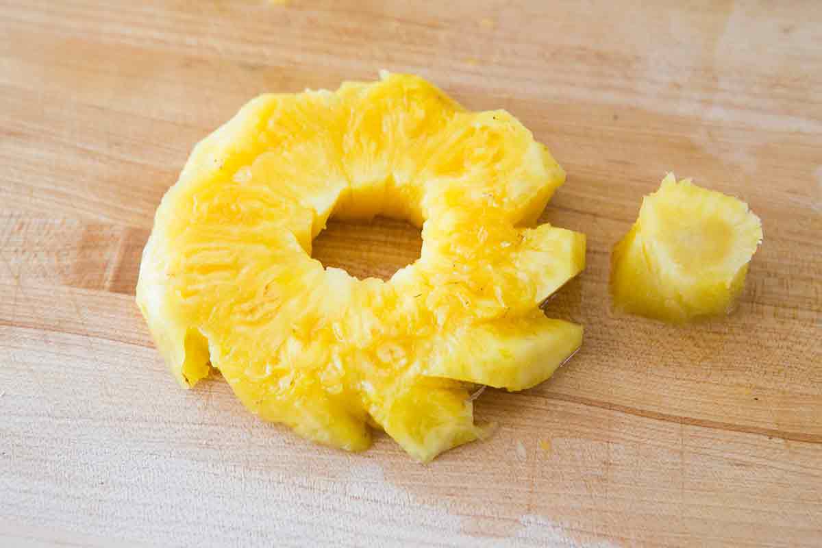 cut out pineapple core