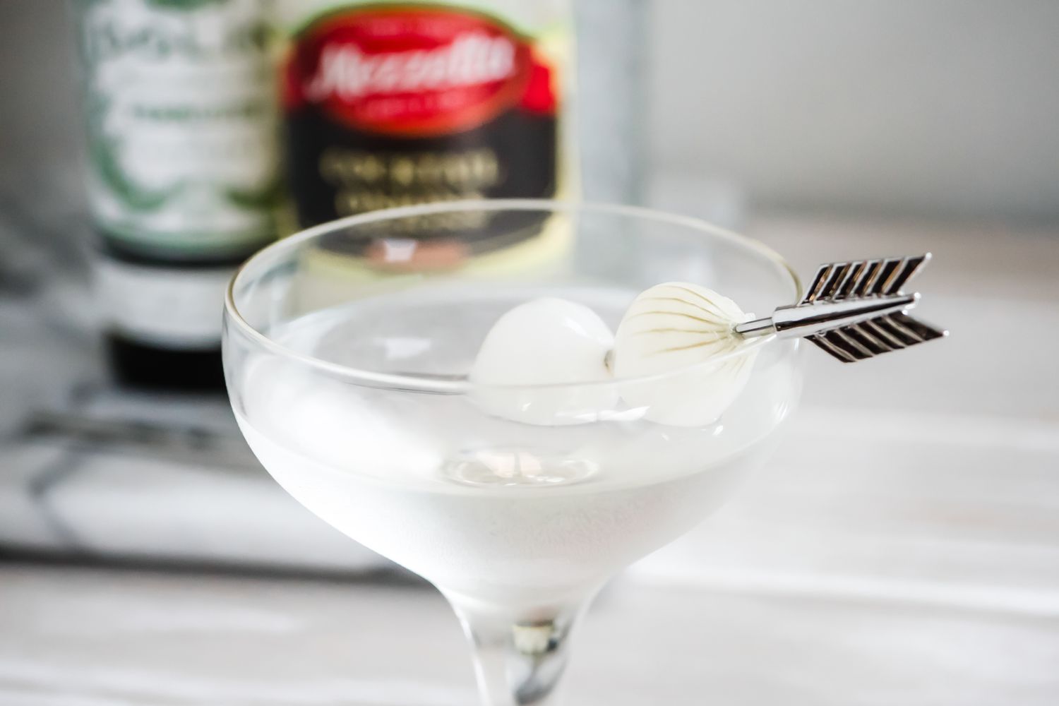 Gibson Cocktail with Pickled Onion Garnish