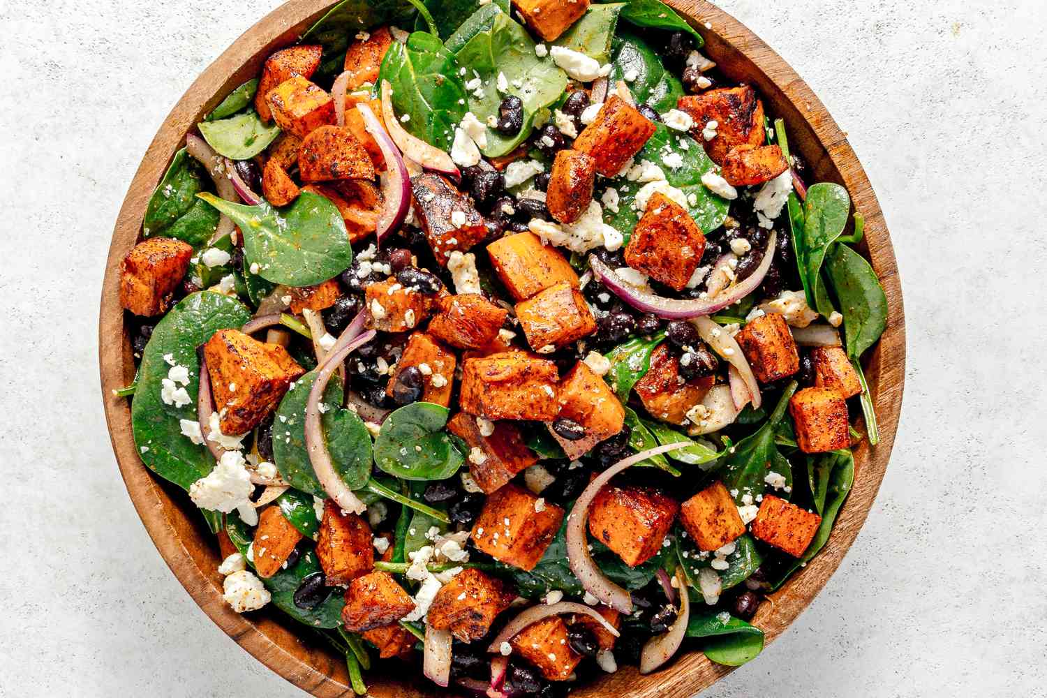 Sweet potatoes on a salad