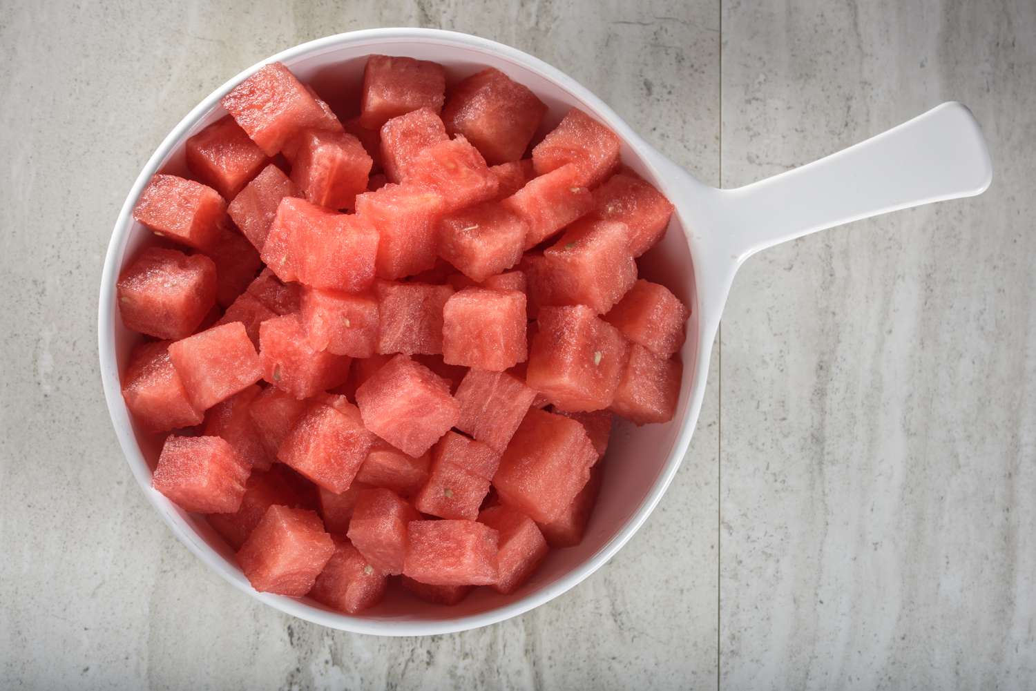 Cubed watermelon in bowl