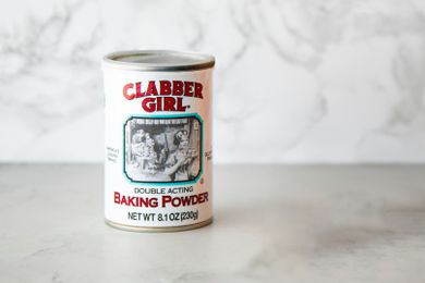 A baking powder container