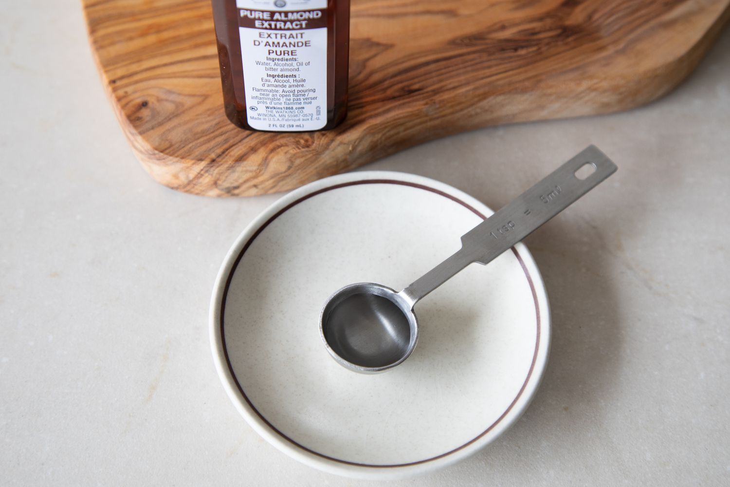 A teaspoon of clear almond extract