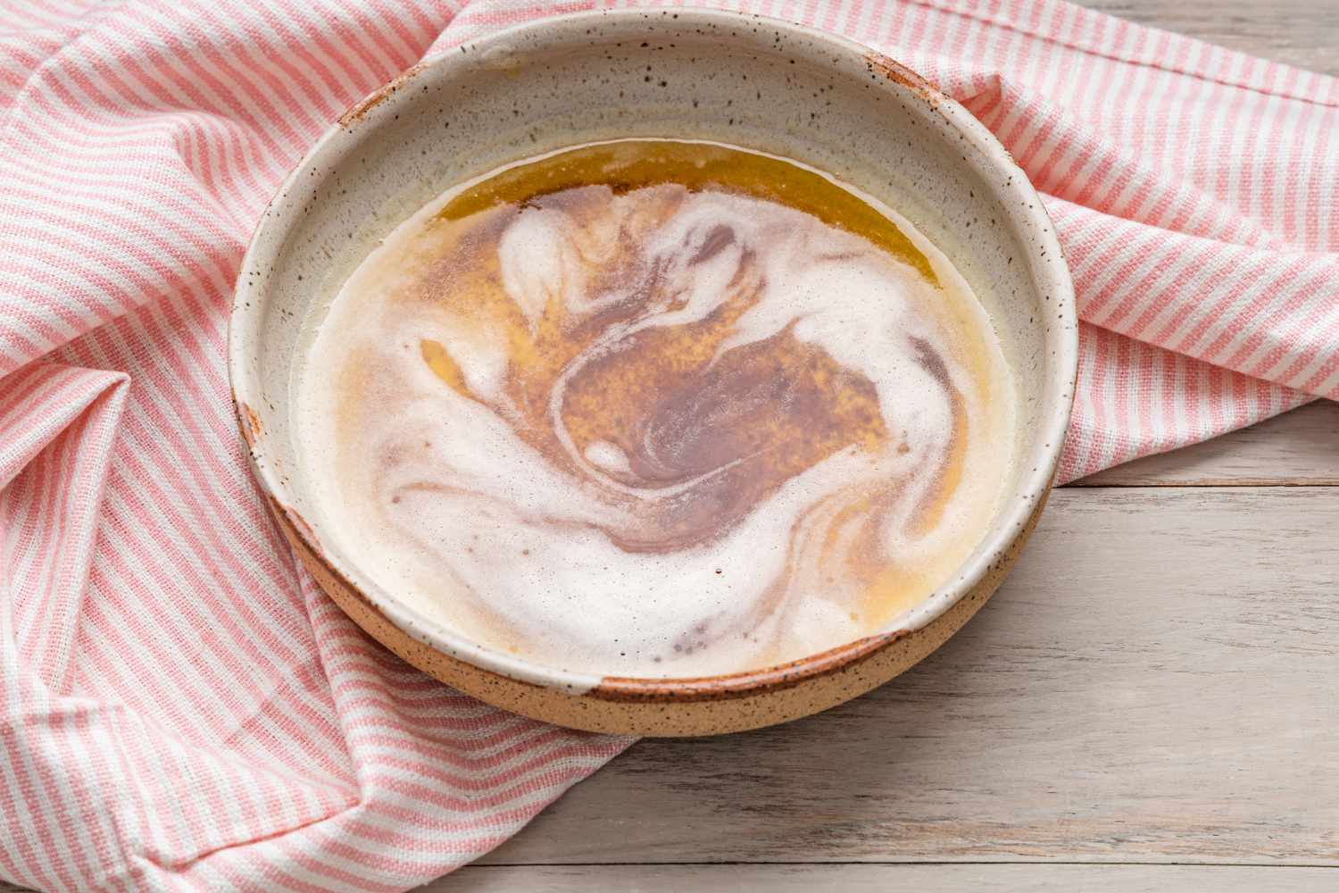 Browned butter in a bowl
