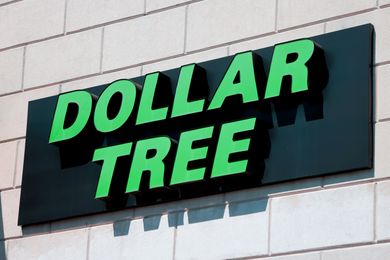 Dollar Tree store sign on a wall